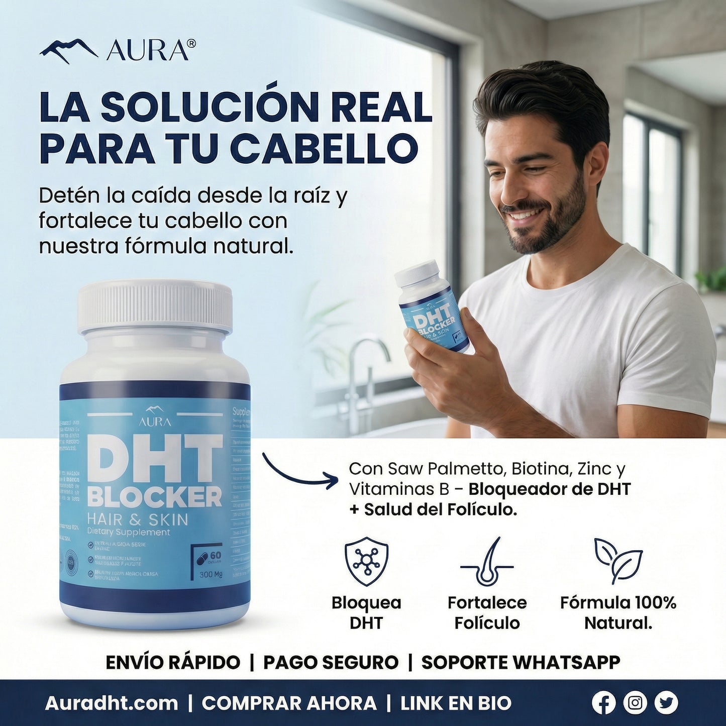 AURA® Bloqueador natural de la DHT