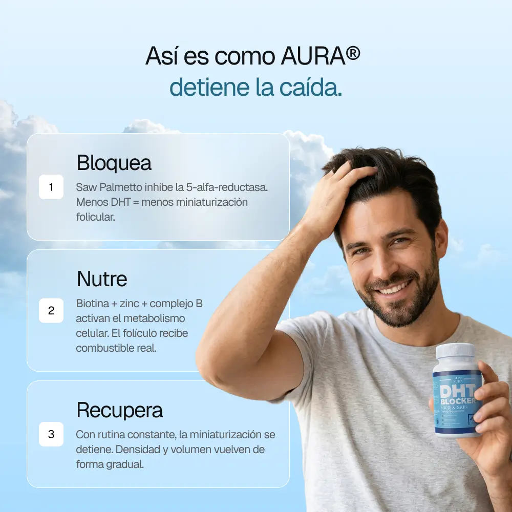 AURA® DHT Blocker – Control natural contra la alopecia androgenética