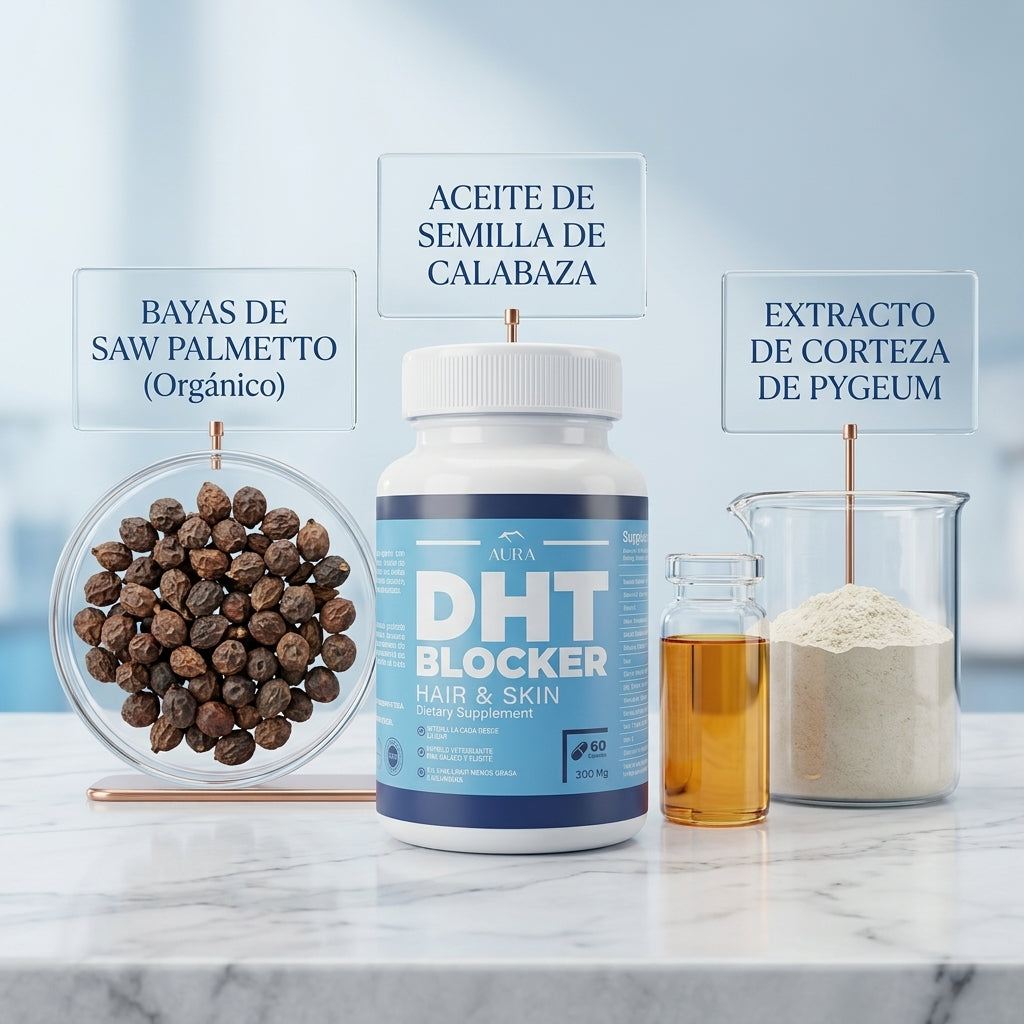 AURA® DHT Blocker - Potencia la Densidad y Fuerza de tu Cabello con AURA®