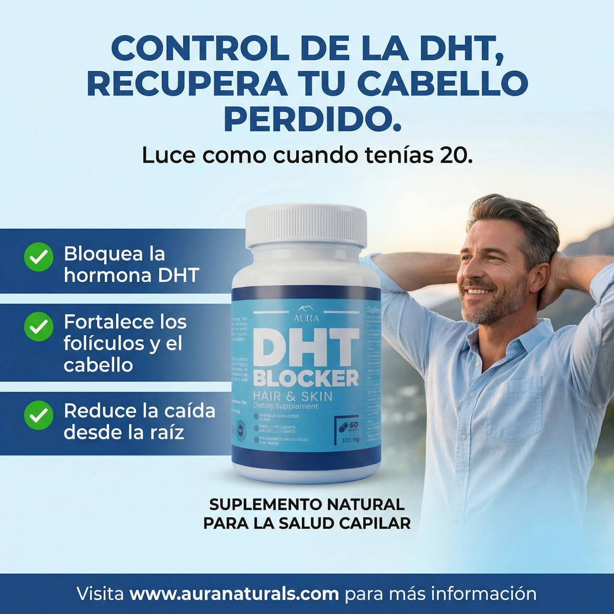 AURA® Bloqueador natural de la DHT