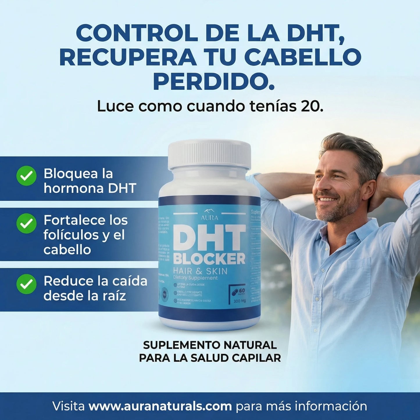 AURA® Bloqueador natural de la DHT