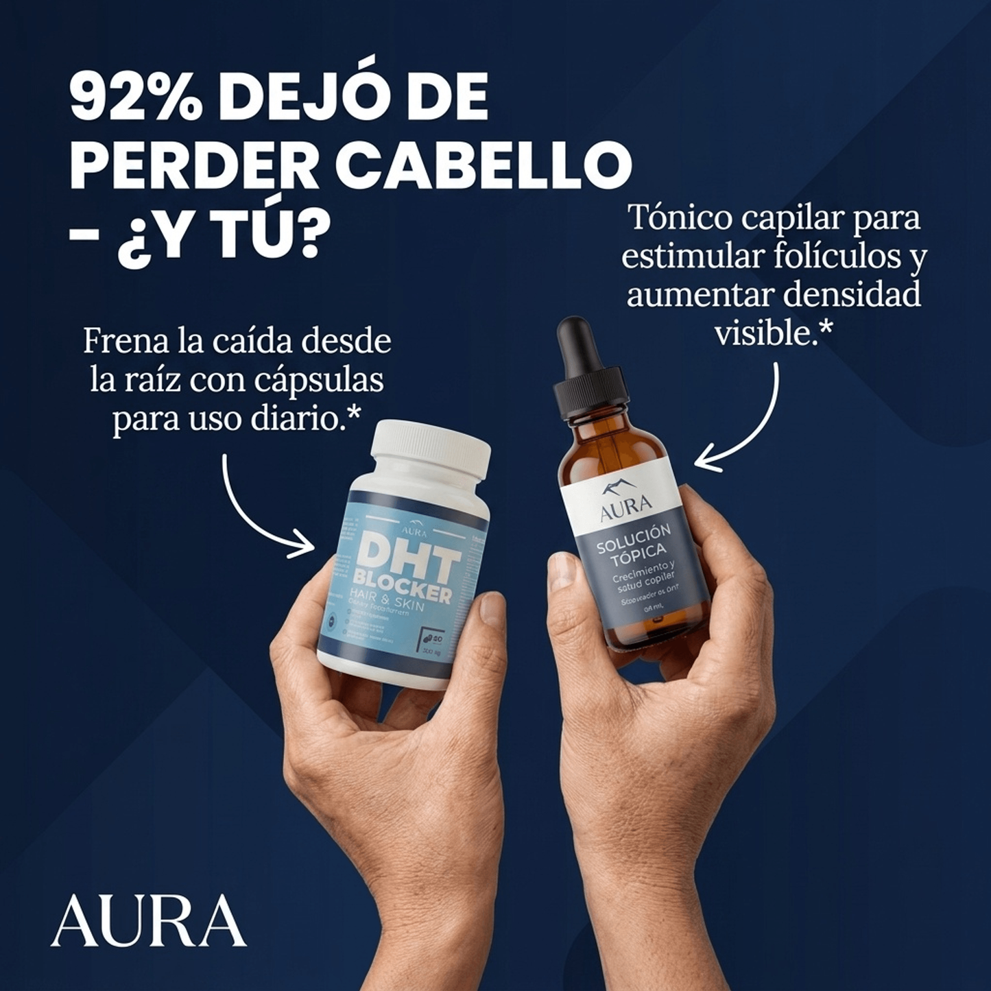 Combo DHT Blocker (cápsulas) + Tónico DHT Control (tópico)