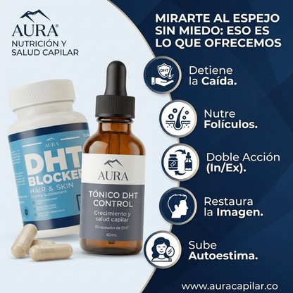 Combo DHT Blocker (cápsulas) + Tónico DHT Control (tópico)