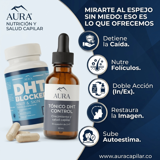 Combo DHT Blocker (cápsulas) + Tónico DHT Control (tópico)